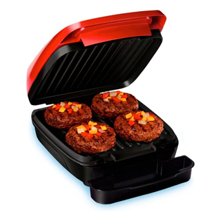 Grill Elétrico 1000w Churrasqueira Com Tampa Compacto Grelhas Antiaderentes Removíveis Bandeja Coletora Hamilton Beach em Oferta na Shopee