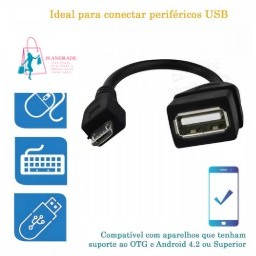 🔌📱 Adaptador OTG Micro USB V8 para USB Fêmea Kapbom KAP-461