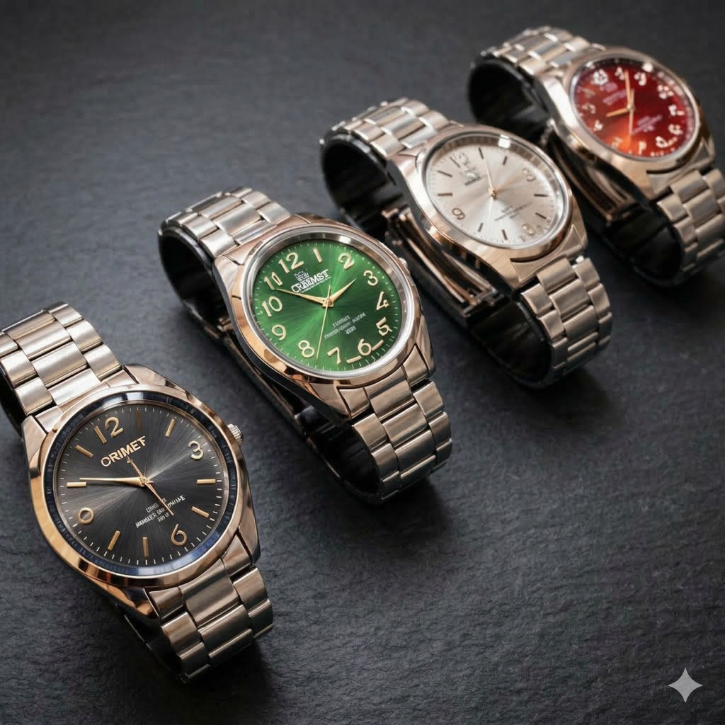 Relógios Orimet A Prova D' água Unissex Orimet Luxo De Aço Inoxidável Dourado e Prata