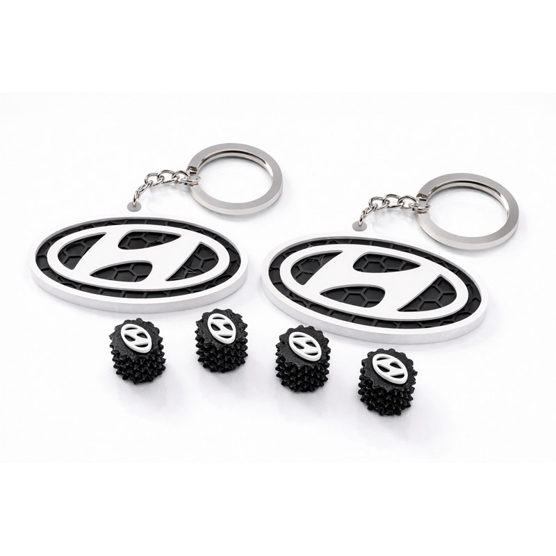 Tampa de Válvula de Pneu Hyundai / Pino de Roda / Pininho de Roda – 2 Pares + chaveiro impressão 3d em Oferta na Shopee