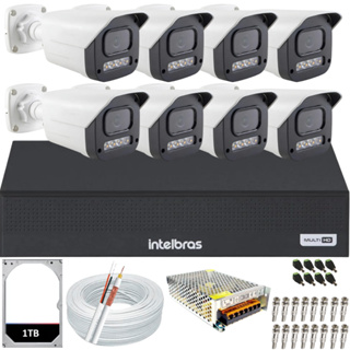 Kit 8 Câmeras Full Color C/Áudio Dvr Intelbras 8ch 1TB em Oferta na Shopee