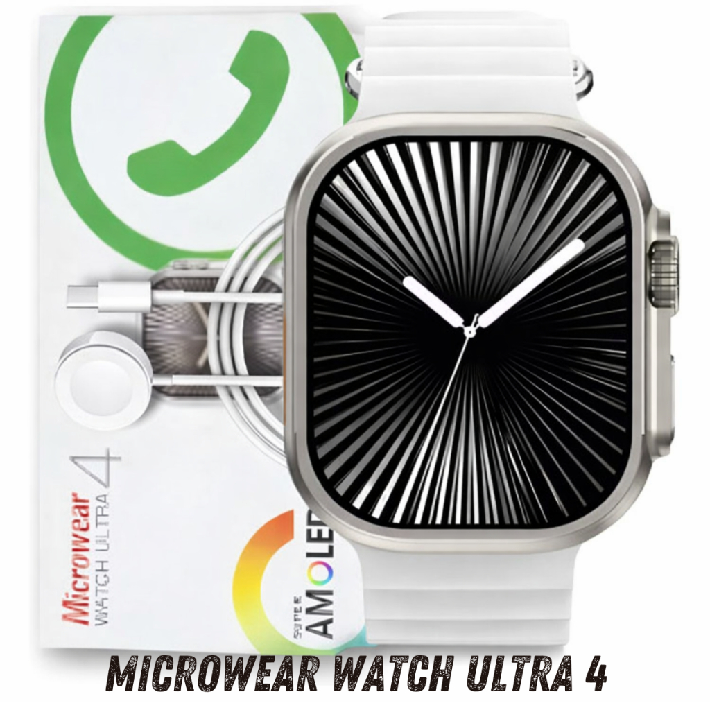 Smartwatch Microwear Ultra 4 49mm AMOLED Chamadas Bluetooth NFC GPS Monitor Saúde Android iOS Relógio Inteligente