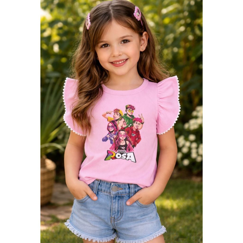 Camisa Dos Rosas Emilly Vick Katlen  Robson Leozinn Ribana-Infantil estampa em DTF em Oferta na Shopee