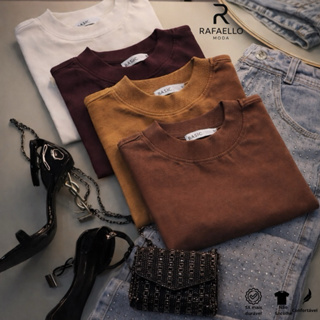 Blusa Feminina Gola Alta T-shirt 100% Algodao Ribana Camiseta Feminina Luxo em Oferta na Shopee