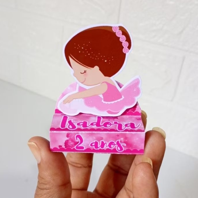 Porta Bis duplo personalizado para lembrancinhas de festa de aniversário tema Bailarina Fofinha,leia a descrição.