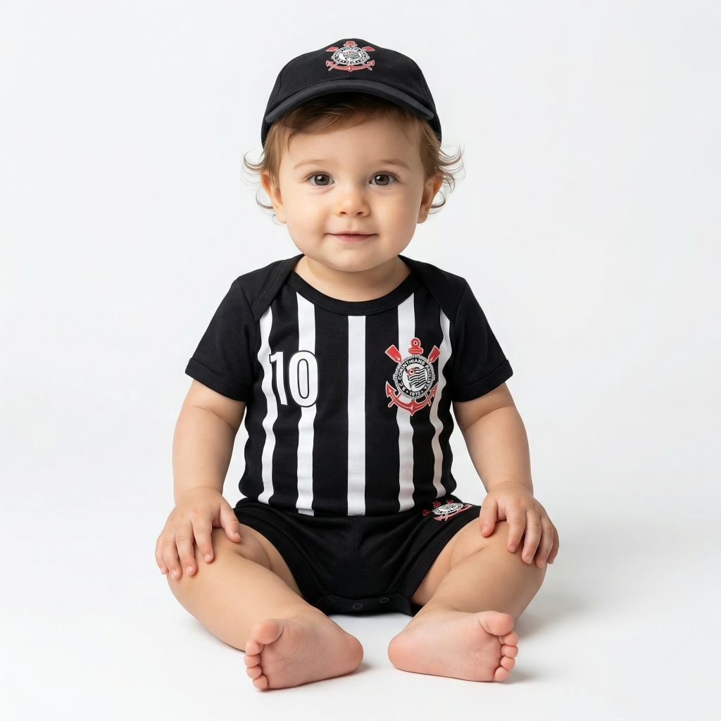 Macacão Menino Body Roupa de Bebê Mesversario Conjunto Short e Boné Envio Rápido