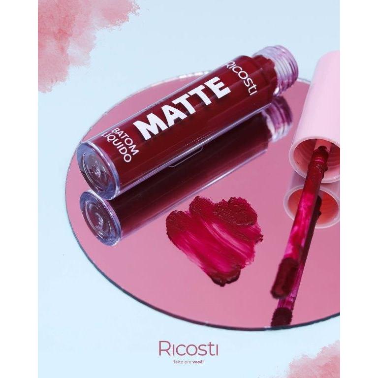 Batom Líquido Mate Vegano 4ml Ricosti