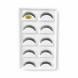 Cilios postiço 3D X14 - cartela com 5 pares em Oferta na Shopee