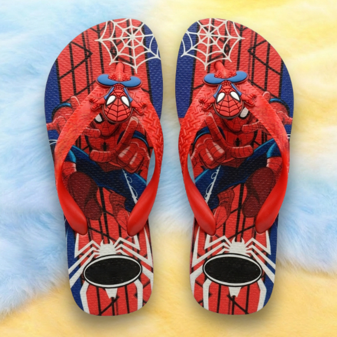 Chinelo de Dedo Infantil Menino Super-Herói Aranha Confortável Promoção Casual