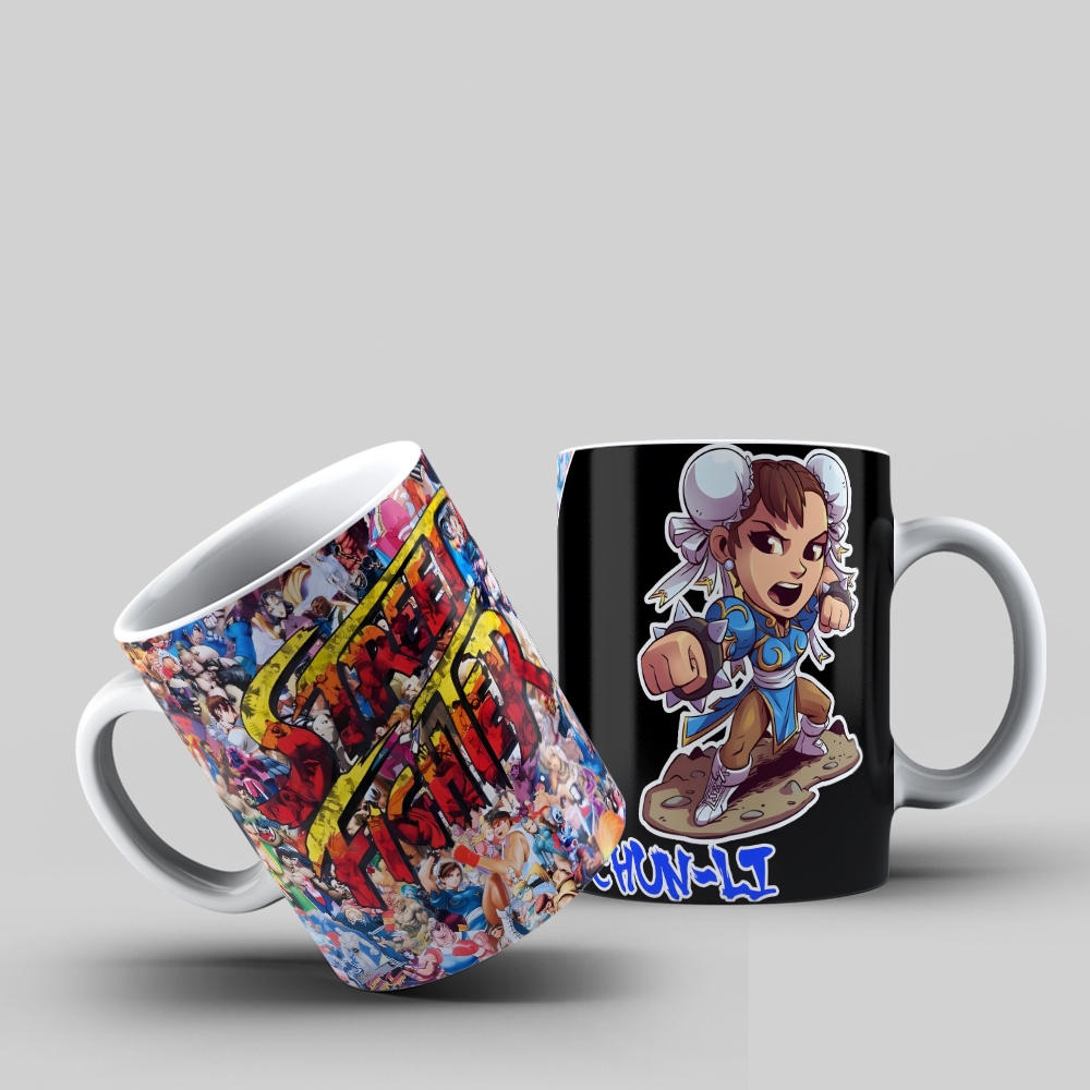 Caneca Street Fighter Chun-Li – Versão Chibi Fighter – Arte Gamer Exclusiva 325ml