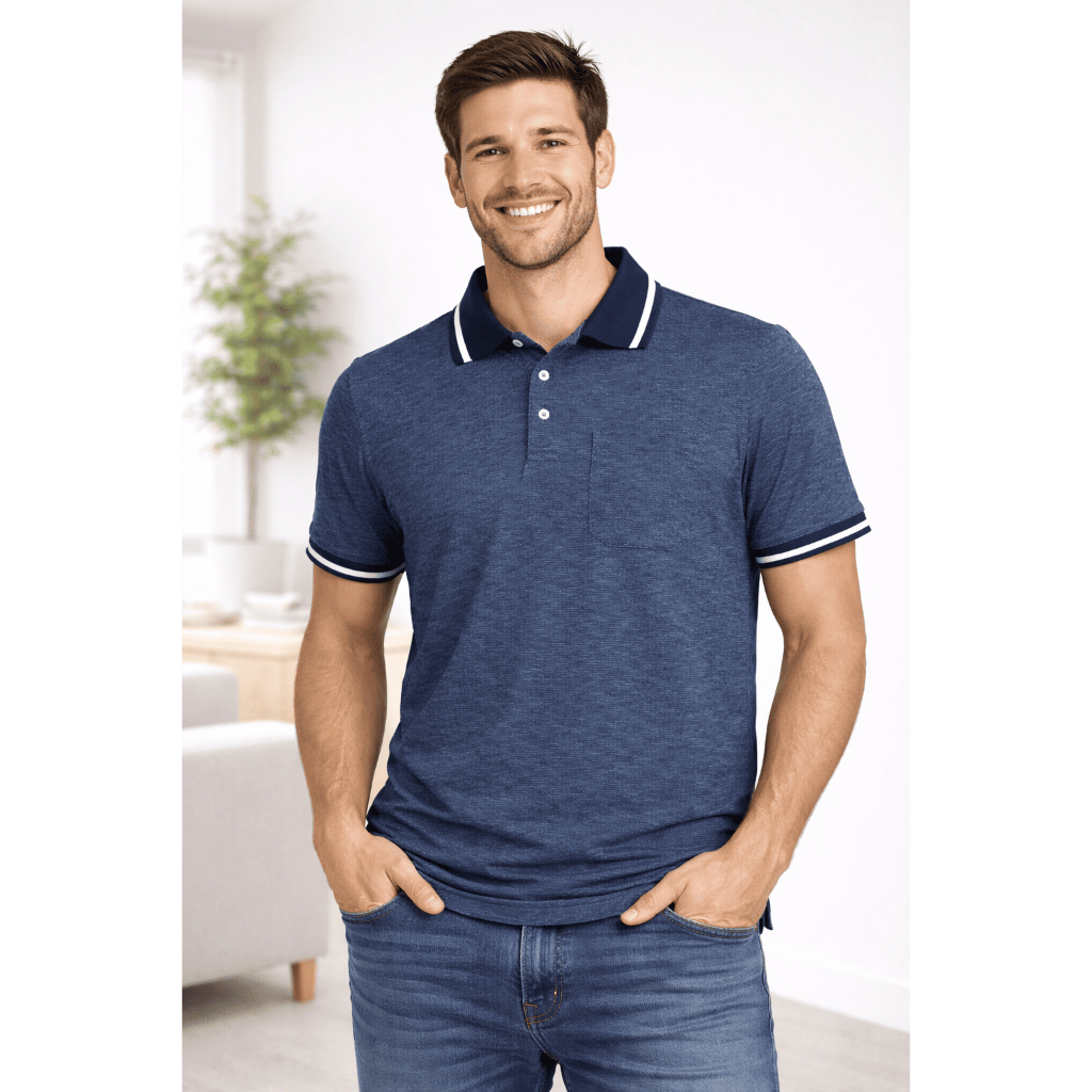 Camisa Polo Com Bolso Sensação Leve Para o Dia a Dia