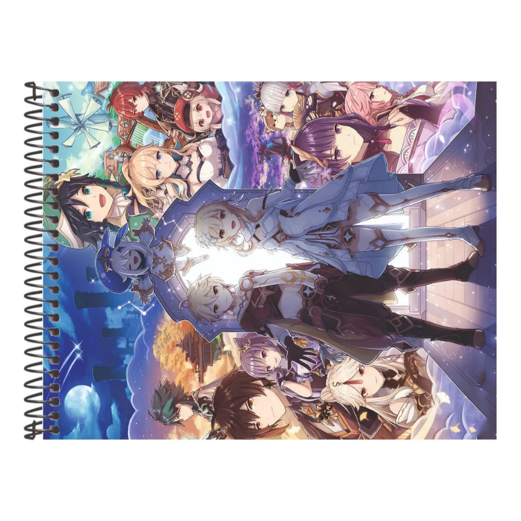 Caderno Desenho e Cartografia Jogo Genshin Impact/ 96 Folhas