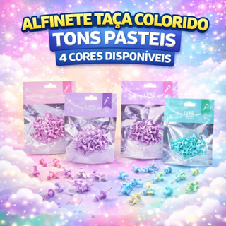 Alfinete Tipo Taça Colorido 50 Unidades LYKE Para Cortiça Mapa Painel Fixação Escritório Escolar Pastel em Oferta na Shopee