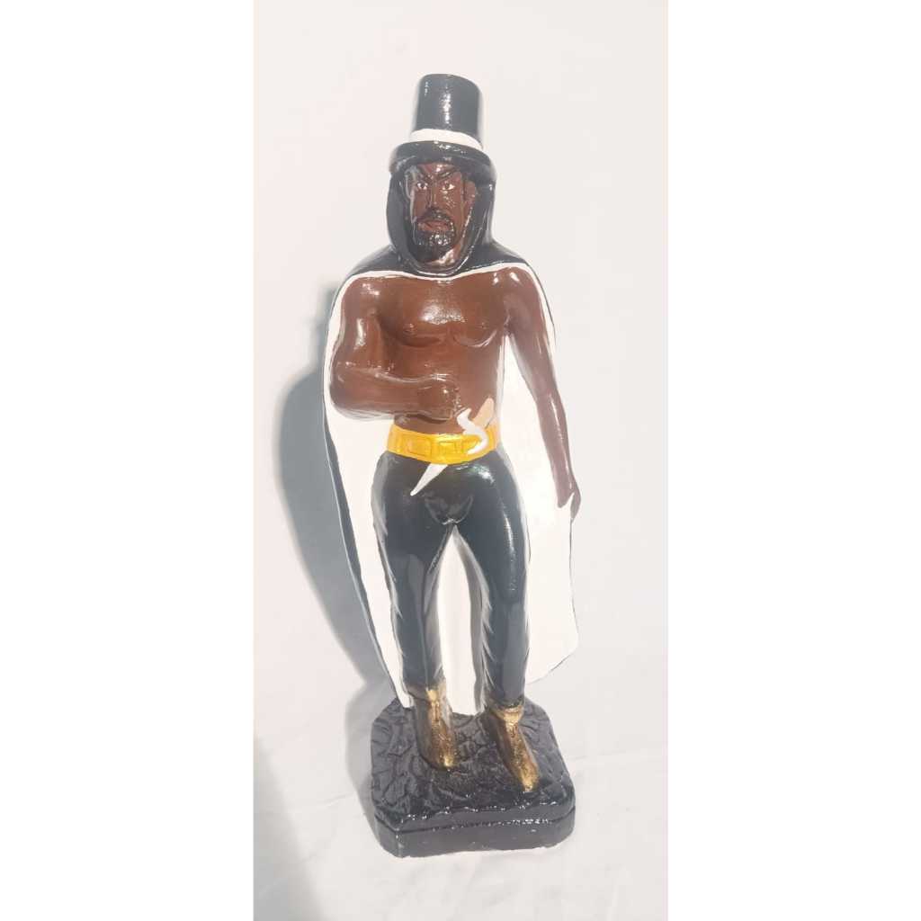 TRANCA RUAS 50CM - Imagem do Exu Tranca Ruas de quase 50cm em gesso com nosso super verniz PU.