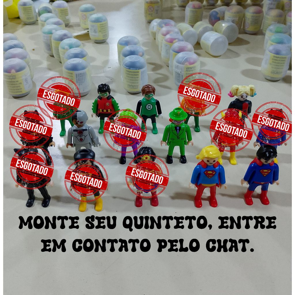 Coleção DC Playmobil - Kinder Ovo - Lote com 5 Playmobil