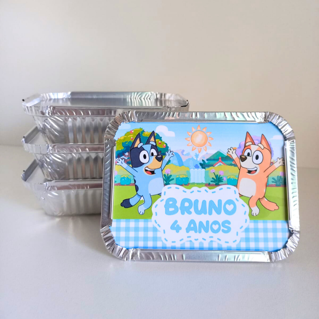 Marmitinha Bluey Menino Azul Personalizada 220ml / Marmita / Lembrancinha de Festa /Aniversário / Festa Infantil