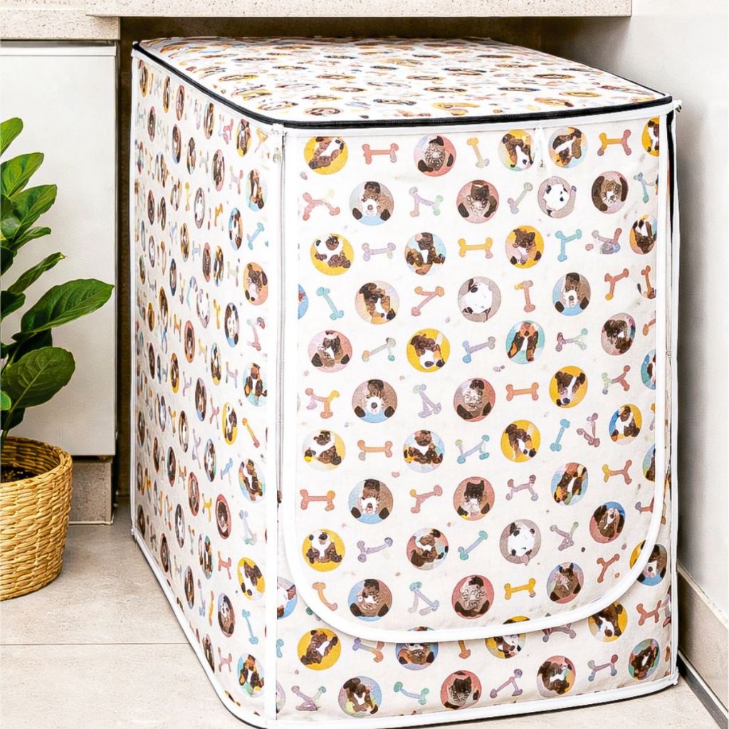 Capa Para Máquina Lava E Seca 8 a10kg Estampa Pet Impermeável com Zíper Compatív