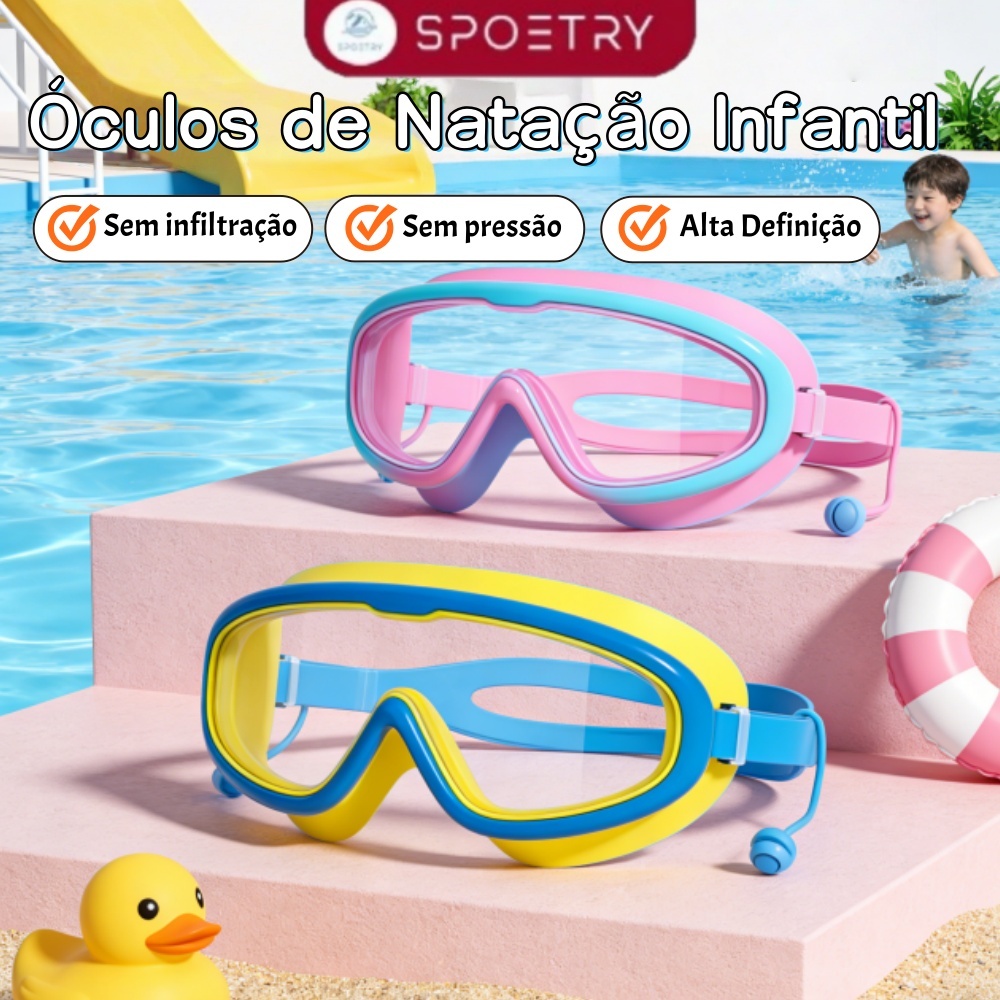 Óculos de Natação Armação Grande Lentes HD Antiembaçantes À Prova d'Água Visão Ampla Profissional para Piscina e Praia em Oferta na Shopee