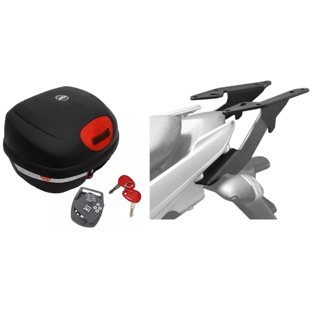 KIT BAÚ MOTO 33L MONOLOCK GIVI E-33N + BAGAGEIRO SCAM LANDER 250 YAMAHA Xtz 250 2019... EM DIANTE