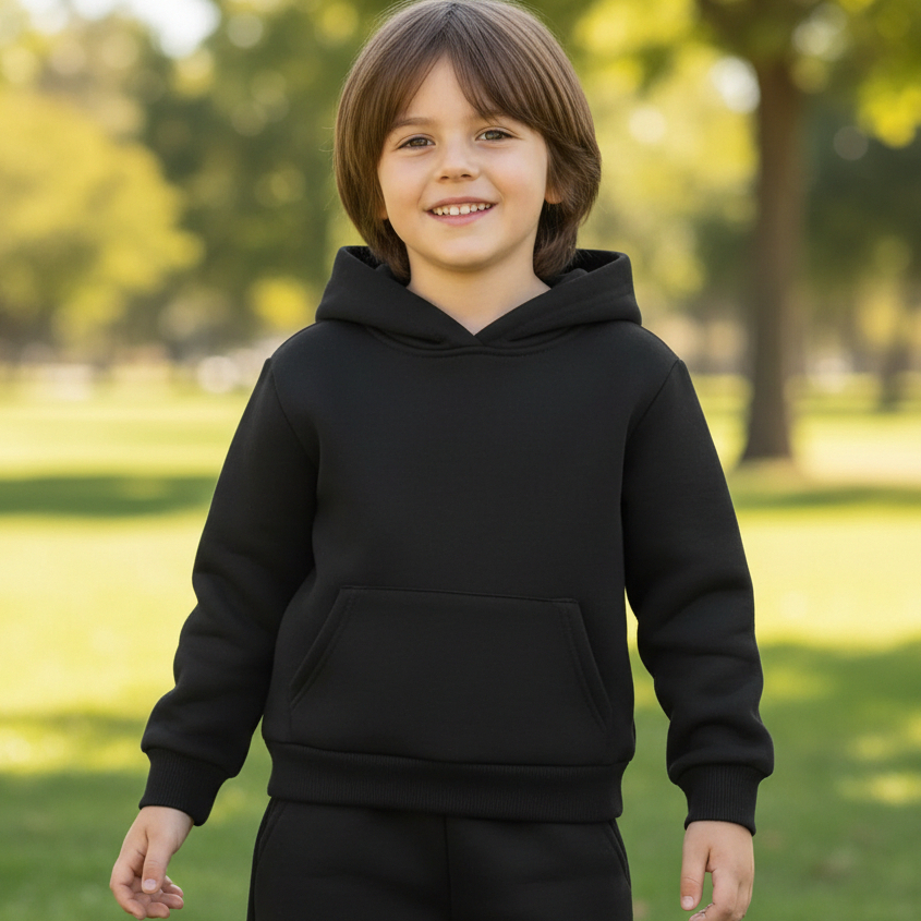 Conjunto Moletom Infantil Menina Menino Calça e Blusa Capuz Frio Algodão Flanelado Quentinho Macio Lindo