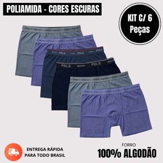Kit 6 Cueca Infantil Boxer Box Polo Blanco Microfibra Confortável Menino Cores Escuras em Oferta na Shopee