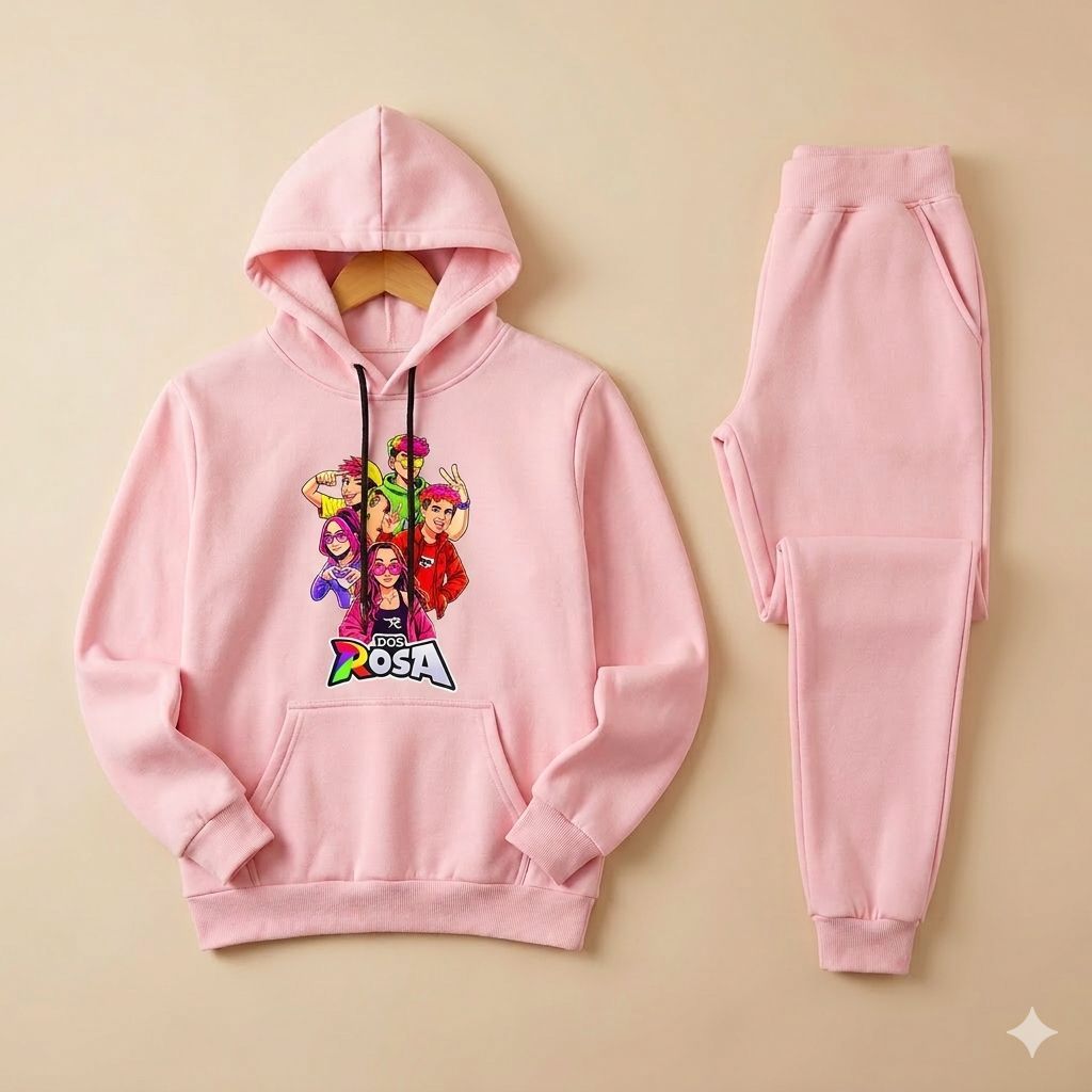 Moletom infantil feminino conjunto personagens OsRosas confortável inverno