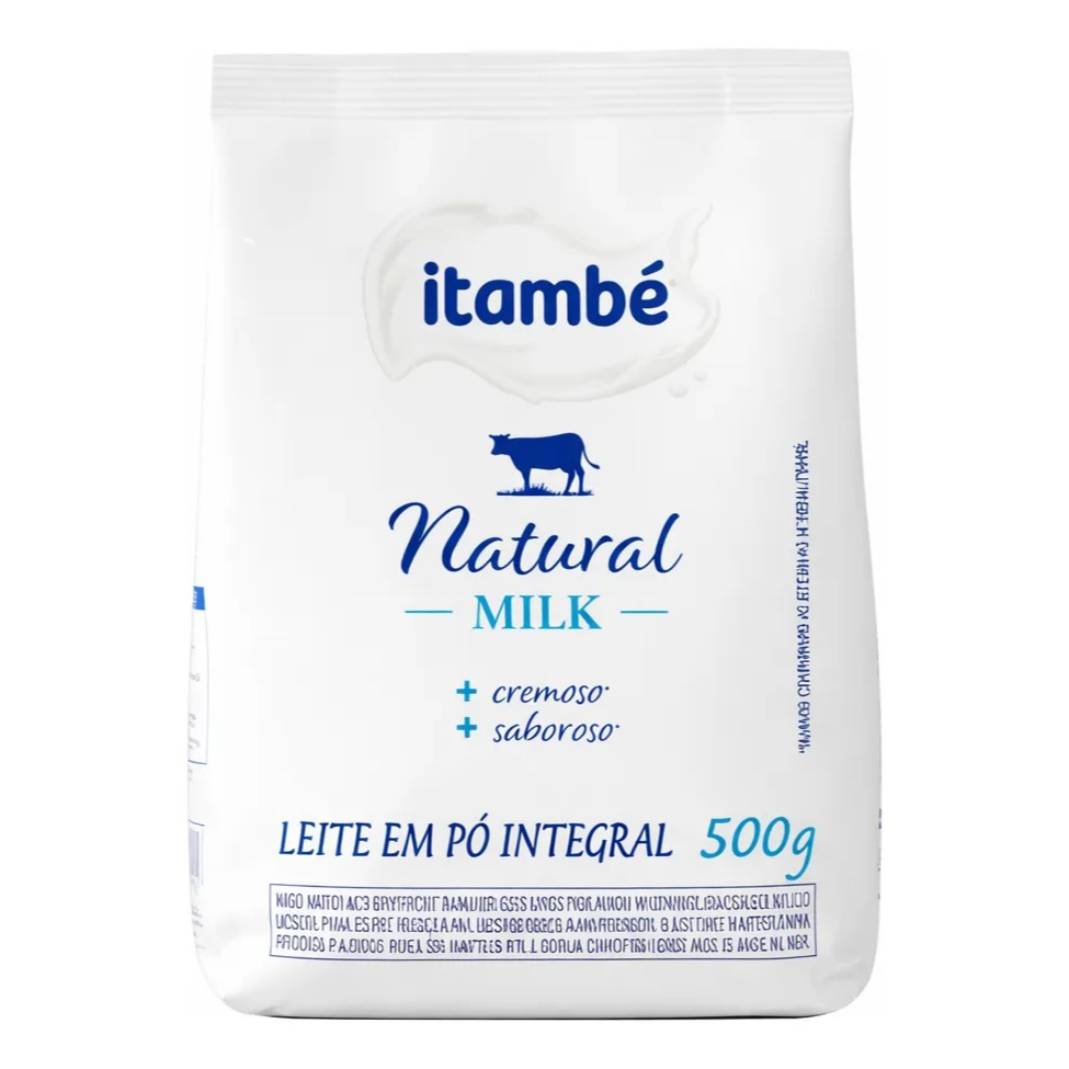 Itambé Leite em pó integral Natural Milk (100% leite) 500 gramas pacote