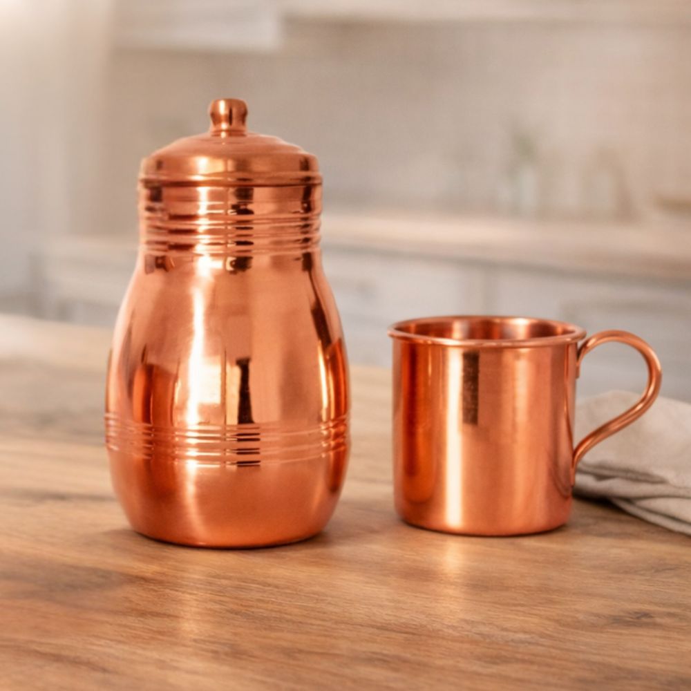 Moringa E Caneca De Cobre Puro 800ml | Beneficios Do Cobre em Oferta na Shopee