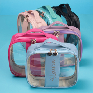 Bolsa Nécessaire Personalizada Organizadora Maquiagem Viagem Transparente Impermeável em Oferta na Shopee