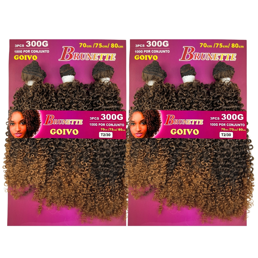 kit 2 Pacotes Cabelo Goivo Cacheado Orgânico Brunette Entrelace