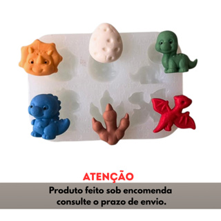 Molde de Silicone para apliques de Artesanato - Dinossauros 2 em Oferta na Shopee