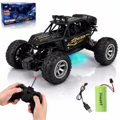 Carrinho de Controle Remoto Recarregável USB Jeep Off Road 4x4 Anda na Terra Rock Crawler