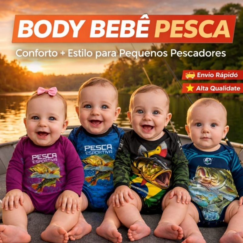 Body Bebê Pesca Peixe Dourado Body manga longa Proteção Uv50 Tal Pai ai Tal Filho Tucunaré Traira em Oferta na Shopee