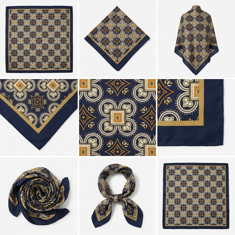 Lenço Feminino de Seda 90x90cm – Presente Sofisticado, Alta Qualidade, Cabelo, Pescoço, Bolsa e Top em Oferta na Shopee