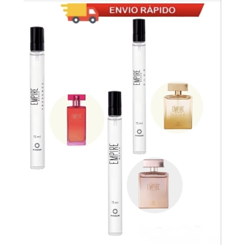 Kit 3 Pocket Linha Perfume Empire Feminino -  Woman Presence Parfum I Woman E Woman Glam Hinode 15ml