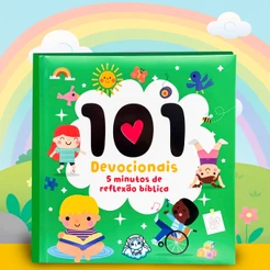 Livro Devocional Infantil 101Valores Cristãos Capa Dura Premium Fé e Valores Para Crianças