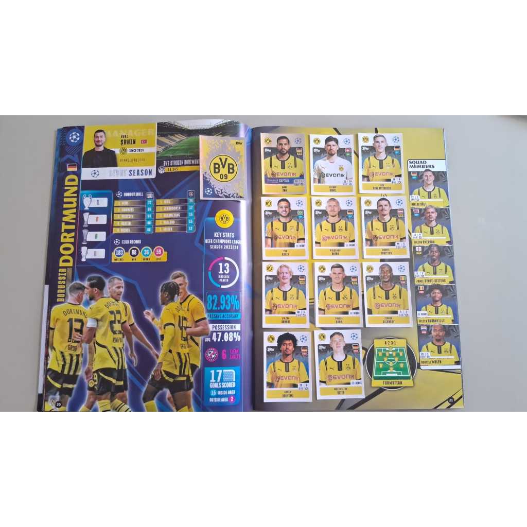 BORUSSIA DORTMUND FIGURINHAS CHAMPIONS LEAGUE 2024 / 2025 ( VENDA POR UNIDADE ) ORIGINAIS TOPPS
