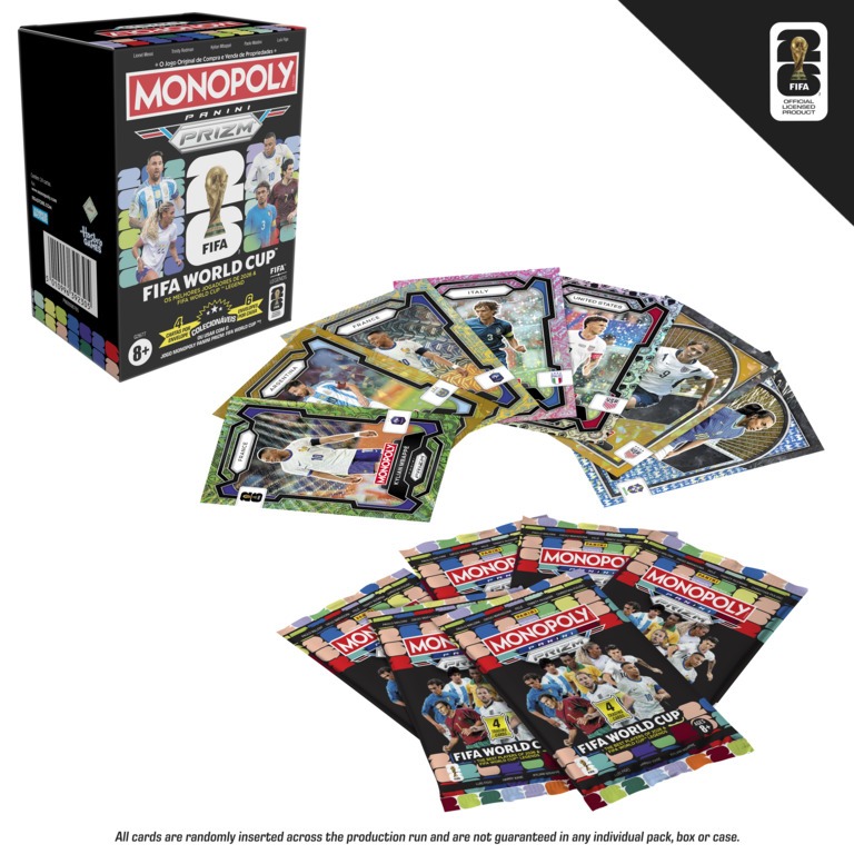 Booster Pack Cartas Monopoly Panini Prizm Edição Copa do Mundo 2026 FIFA - Hasbro G2677