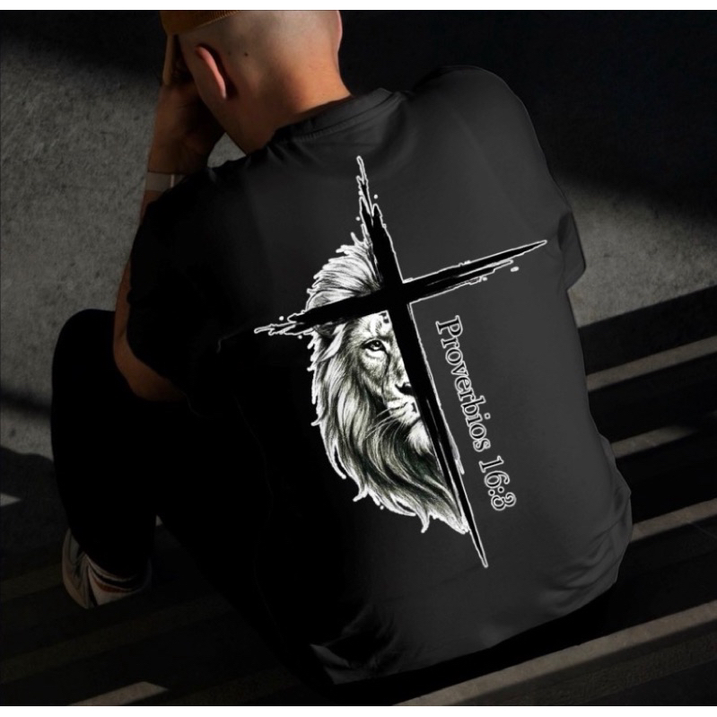 camiseta estampada tecido 100 algodão estampa religiosa nas na costa e na frente cores vibrantes que não desbotam