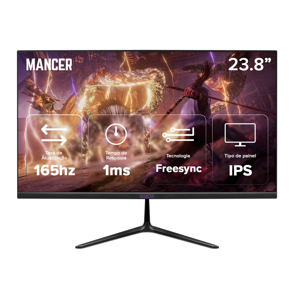 Monitor Gamer Mancer Valak ZX180, 23.8 Pol, IPS, FHD, 1ms, 165Hz, HDMI/DP, MCR-VZX180-BL04