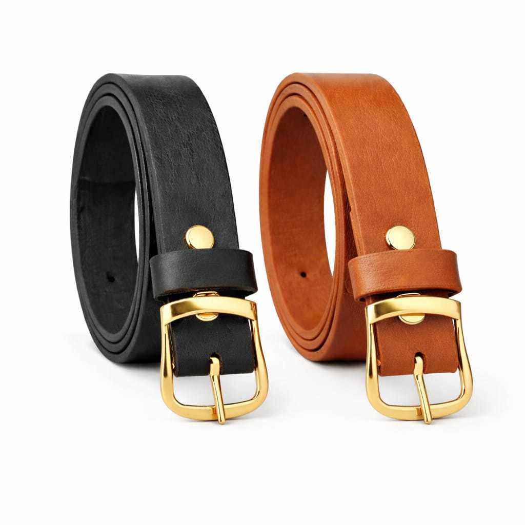 kit 2 cinto feminino fivela dourado 2 cm largura da moda