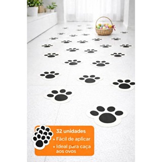 Pegadas Coelho da Páscoa Adesivo Decoração Páscoa 32 ou 72 Un em Oferta na Shopee