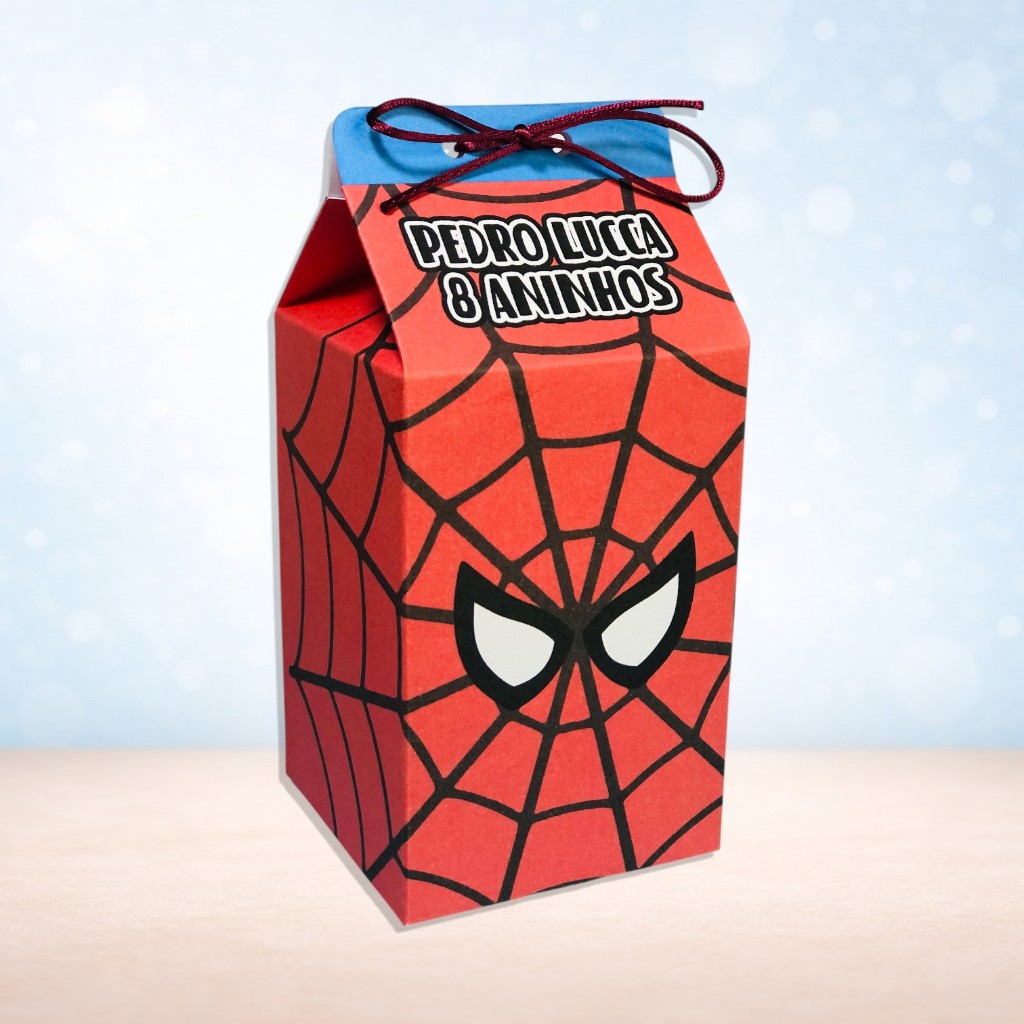 Caixas Milk Personalizadas Homem Aranha Lembrancinha Aniversário Festa Infantil Fácil Montagem