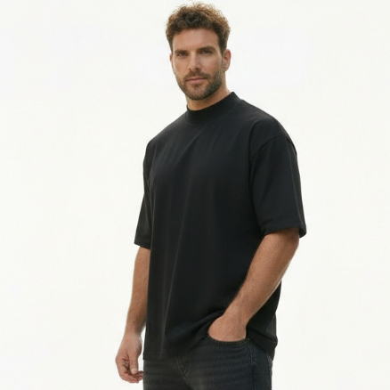 Camiseta Oversized Masculina Preta 100% Algodao Fio 30.1 Envio Imediato Streetwear Varias Cores Lisa