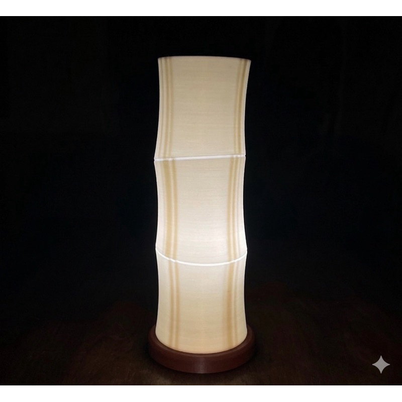 Imagem Luminária de Mesa Bambu Zen 24cm - ABS Premium Ultrarresistente design elegante natureza abajur