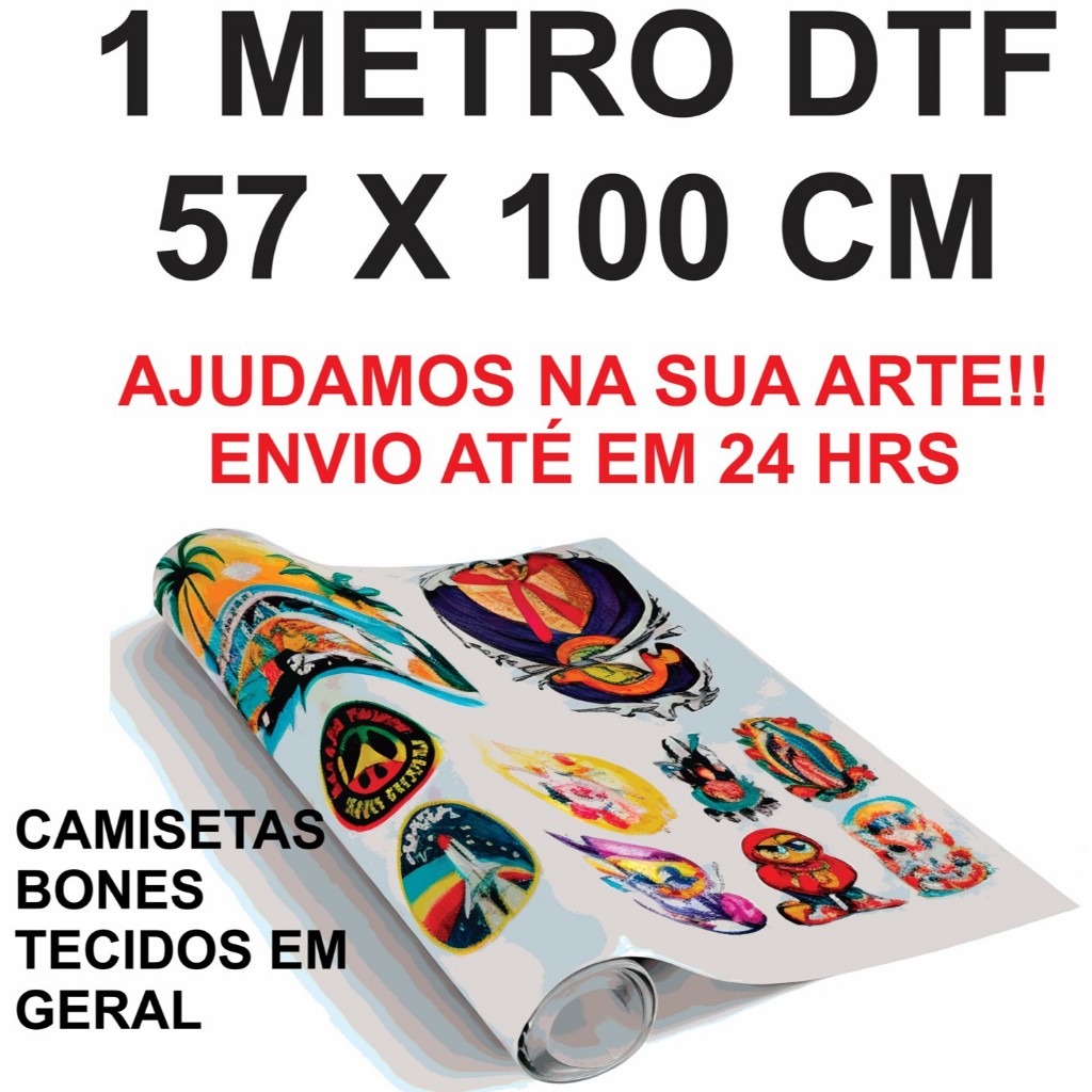 DTF TEXTIL 1 A 4 METROS ROLO 57X100 ALTA QUALIDADE PARA QUALQUER TECIDO BLUSAS CAMISETAS FIXA C/ FERRO. TERMOCOLANTE em Oferta na Shopee