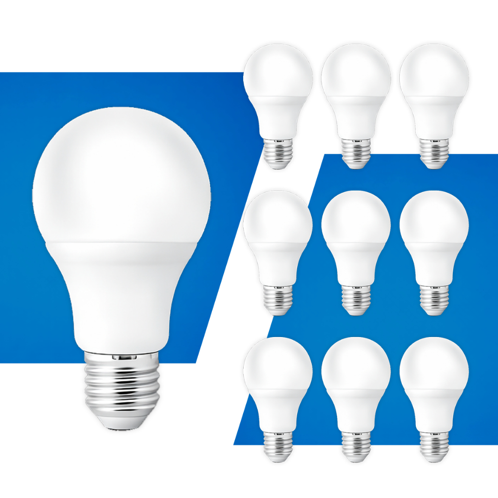 Kit 10 Lampada Led Pera Basic E27 5w 9w ou 12w Branco Quente Frio ou Amarelo Ant