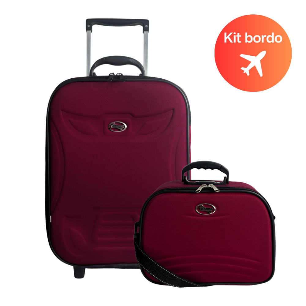 Kit bordo conjunto mala de viagem 10kg e frasqueira bolsa Grotaferrata