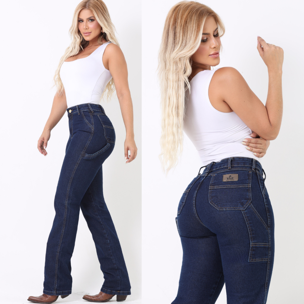Calça Cowgirl FEMININA CARPINTEIRA COUNTRY Jeans Cintura Alta Estilosa