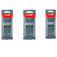 Kit 3 Jontex Lubrificado largura regular com 8 un